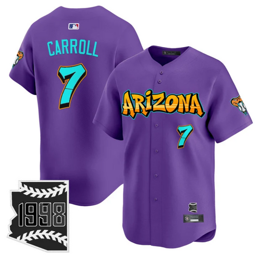 Corbin Carroll Jersey #7 Arizona Diamondbacks Graffiti Desert Ink Edition Purple