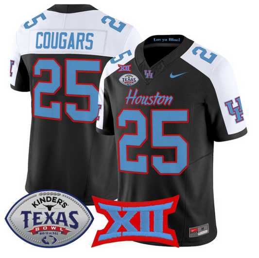 Cougars Jersey #25 Houston Cougars 2025 Texas Bowl Patch Stitched