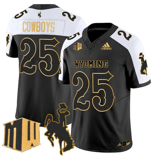 Cowboys Jersey #25 Wyoming Cowboys 2025 Gold Vapor Limited Stitched
