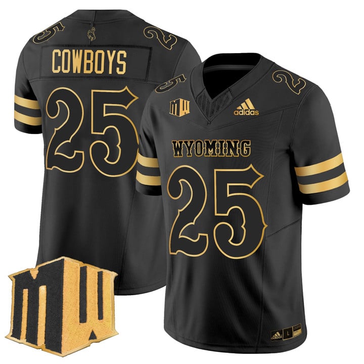 Cowboys Jersey #25 Wyoming Cowboys 2025 Gold Vapor Limited Stitched