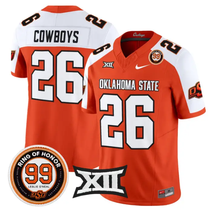 Cowboys Jersey #26 Oklahoma State 2026 Leslie O'neal Limited Stitched