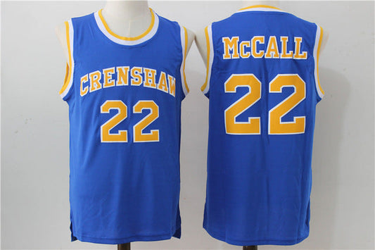 Crenshaw #22 Quincy Mccall Basketball Jersey Blue