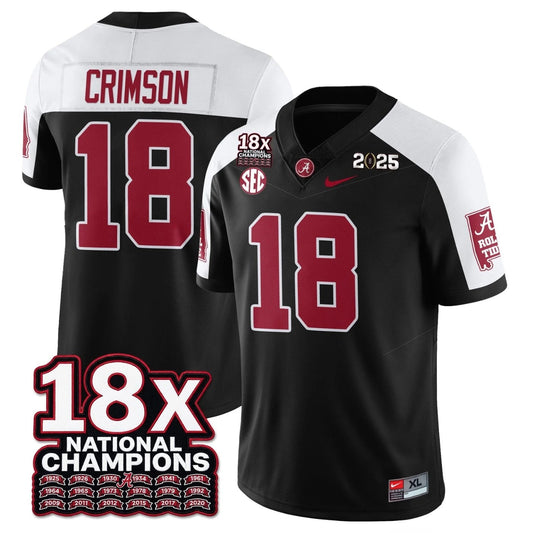 Crimson Jersey #18 Alabama Crimson 18x-Time National Champions Stitched