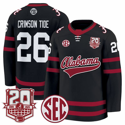 Crimson Tide Jersey #26  Alabama Crimson Tide 2025-26 Premium 20th Anniversary Patch Stitched