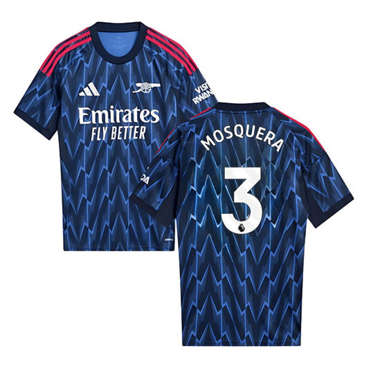 Cristhian Mosquera #3 Arsenal 2025-26 Away Men Jersey – Blue
