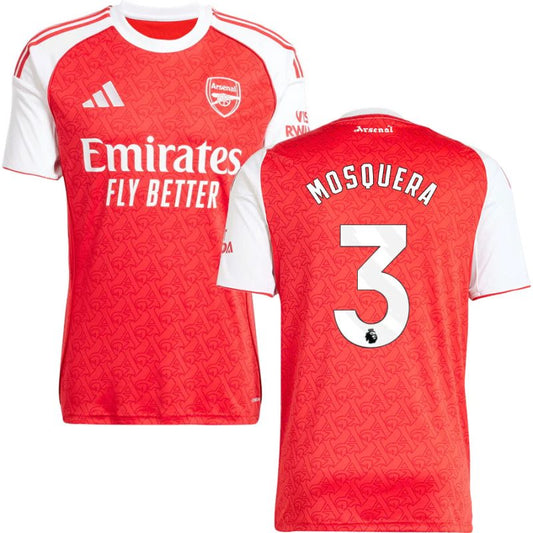 Cristhian Mosquera #3 Arsenal 2025-26 Home Men Jersey – Red