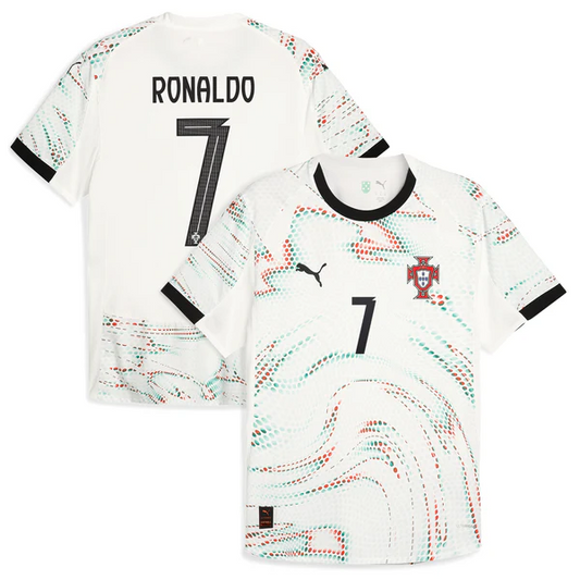 Cristiano Ronaldo 7 Portugal National Team 2025 Away Jersey – White