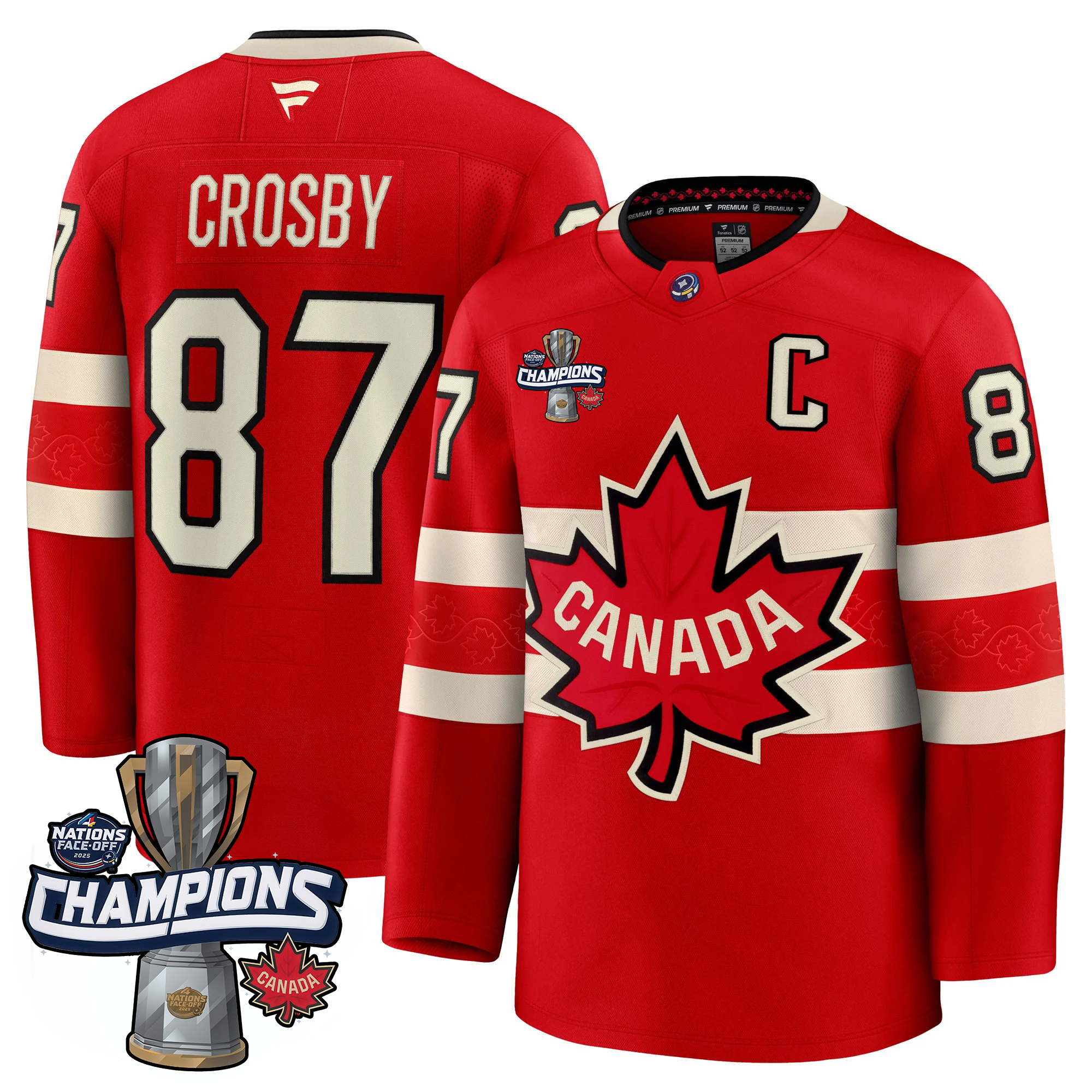 Men Canada 2025 4 Nations Face-Off Champions Jersey - All Stitched