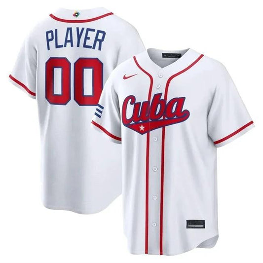 Cuba Baseball Jersey ACTIVE PLAYER Custom White 2026 World Baseball Classic Home