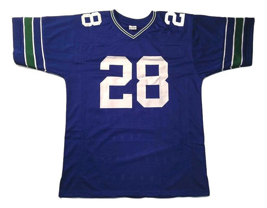 Curt Warner Jersey #28 Custom Unsigned Football Stitched Blue