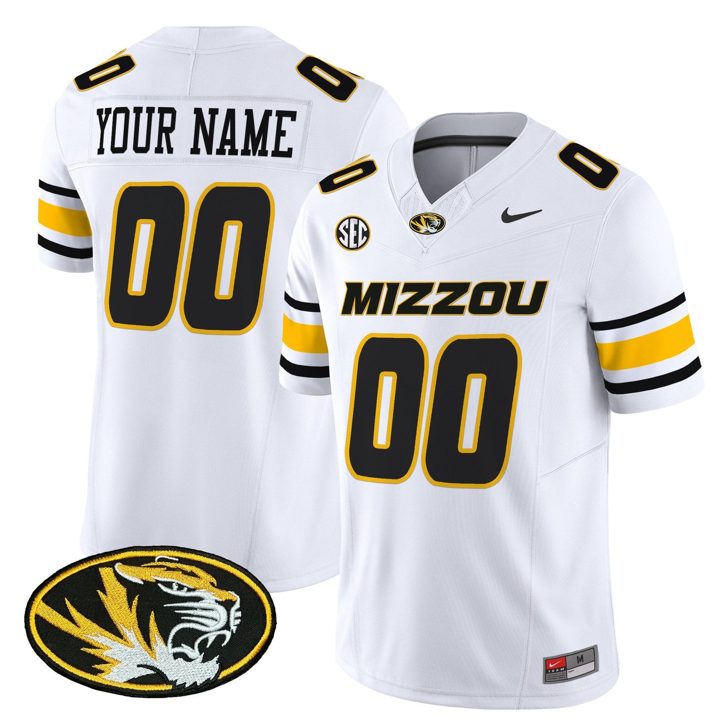 Custom Missouri Tigers Jersey Name, Number 2025 Vapor Limited Stitched White