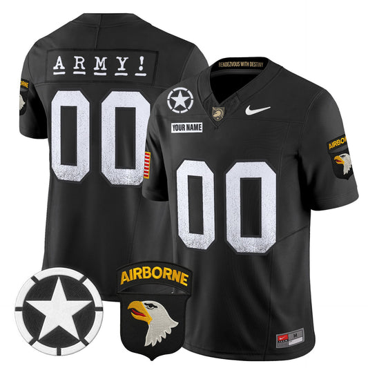 Custom Army Black Knights Jersey 2025 Screaming Eagles Stitched Black