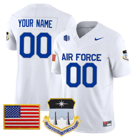 Custom Air Force Falcons Jersey Name and Number College Football White Away Game – All Stitched
