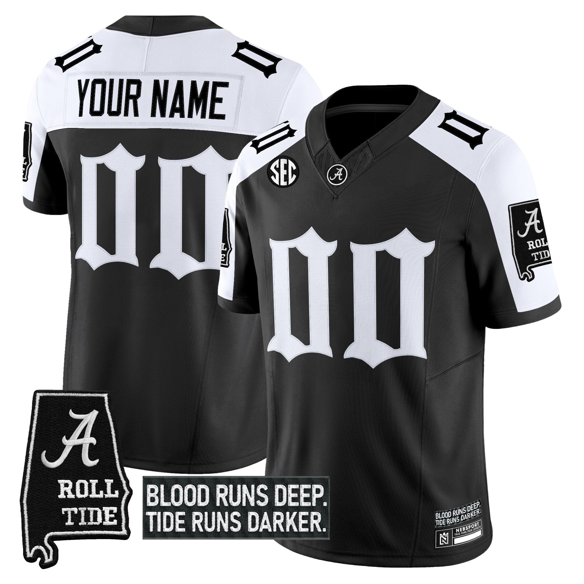 Custom Alabama Crimson Tide Jersey Gothic Bama Blood Edition Stitched Alter