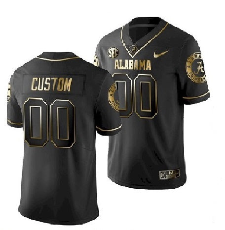 Custom Alabama Crimson Tide Jersey Name and Number College NCAA Football Black