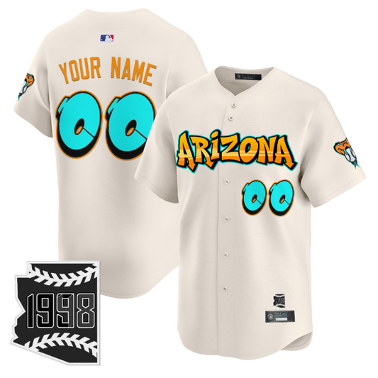 Custom Arizona Diamondbacks Jersey Graffiti Desert Ink Edition Stitched Cream