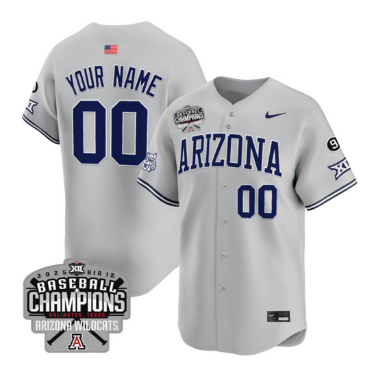Custom Arizona Wildcats Jersey 2025 Big 12 Champions Vapor Premier Limited Stitched