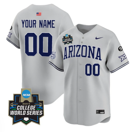 Custom Arizona Wildcats Jersey Name, Number 2025 World Series Stitched Gray