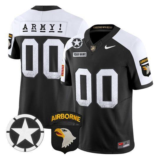 Custom Army Black Knights Jersey 2025 Screaming Eagles Stitched Black Alter
