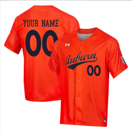 Custom Auburn Tigers Baseball Orange Jersey – All Stitched