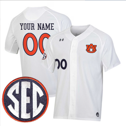 Custom Auburn Tigers Baseball White Jersey – All Stitched