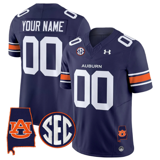 Custom Auburn Tigers Jersey Name, Number 2025 Alabama Patch Stitched Navy