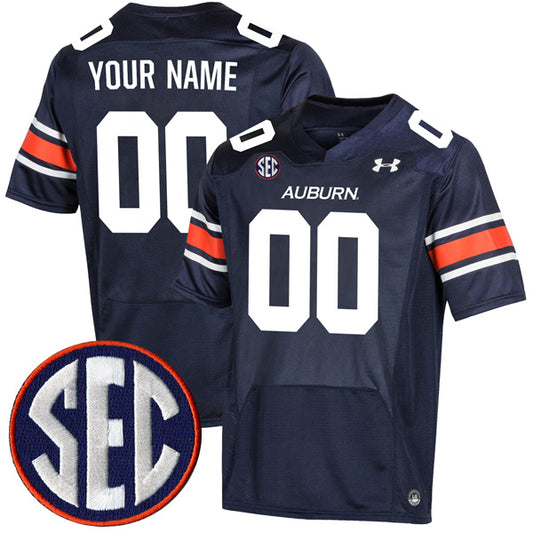 Custom Auburn Tigers Jersey Name and Number College Football Navy Home – All Stitched