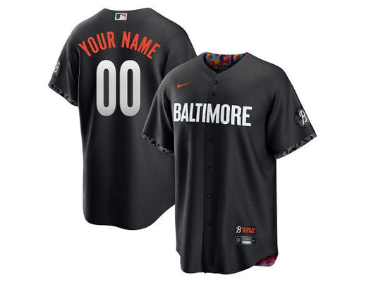 Custom Baltimore Orioles Black City Connect Jersey