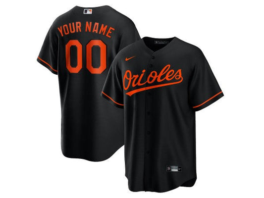 Custom Baltimore Orioles Cool Base Jersey Black