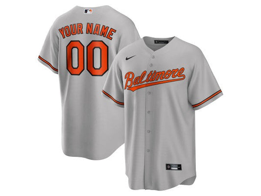 Custom Baltimore Orioles Cool Base Jersey Gray