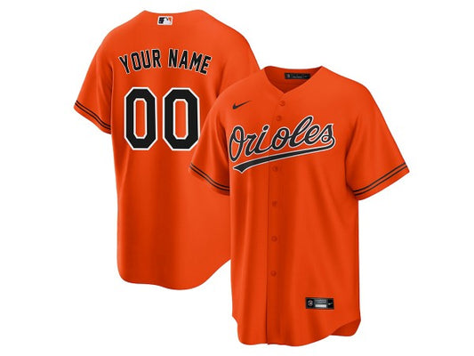 Custom Baltimore Orioles Cool Base Jersey Orange