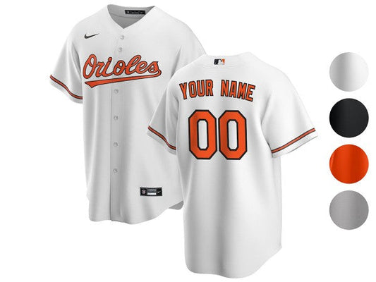 Custom Baltimore Orioles Cool Base Jersey White