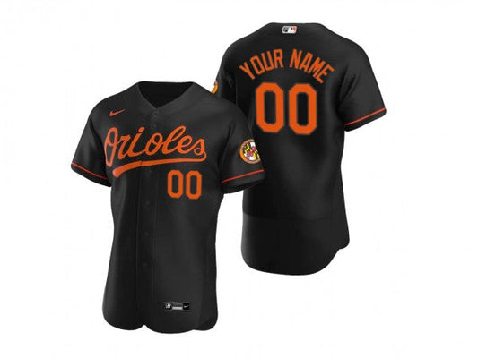 Custom Baltimore Orioles Flex Base Jersey Black