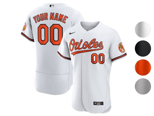 Custom Baltimore Orioles Flex Base Jersey White