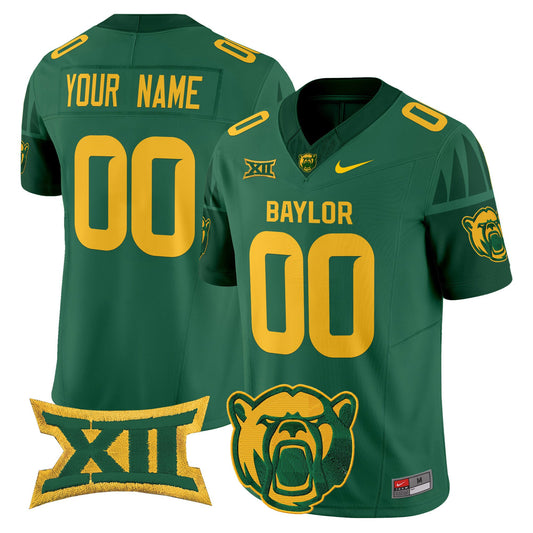 Custom Baylor Bears Jersey Name, Number 2025 V2 Stitched Green
