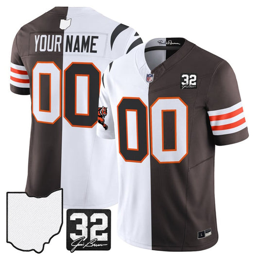 Custom Bengals Browns College Football Jersey  Split Vapor Limited Stitched