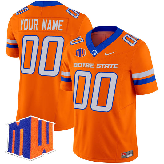 Custom Boise State Broncos Jersey 2025 Vapor Limited Stitched Orange