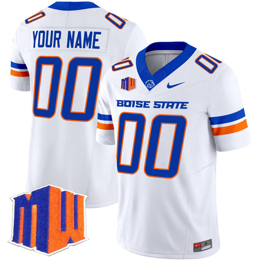 Custom Boise State Broncos Jersey 2025 Vapor Limited Stitched White