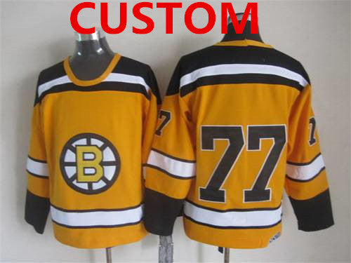 Custom Boston Bruins 1959-60 Yellow CCM Vintage Throwback Jersey