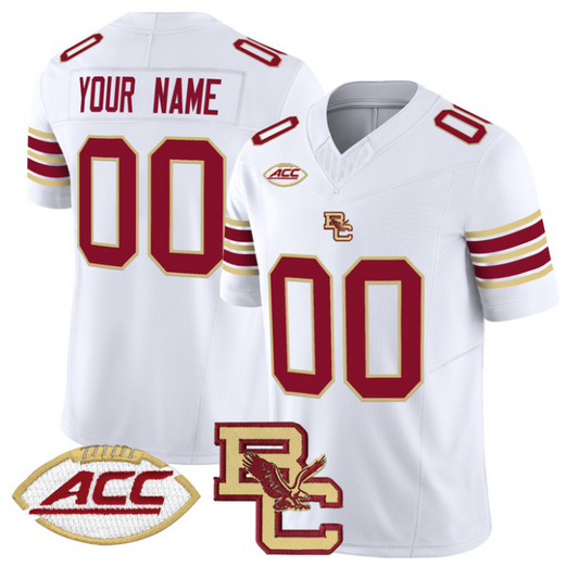 Custom Boston College Eagles Jersey 2025 Vapor Limited Stitched White