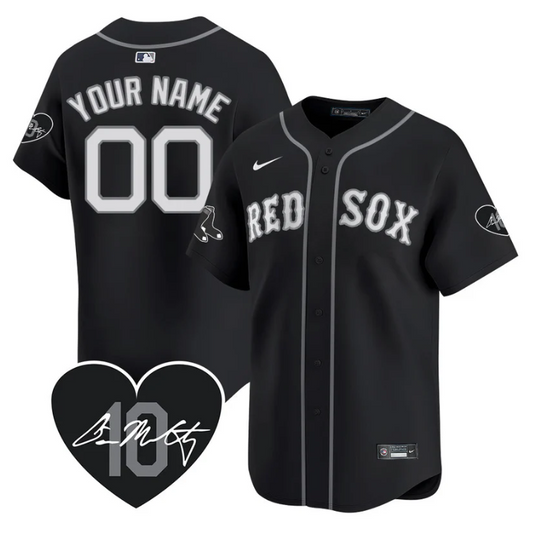 Custom Boston Red Sox Jersey Dave McCarty Memorial Patch Stitched Black