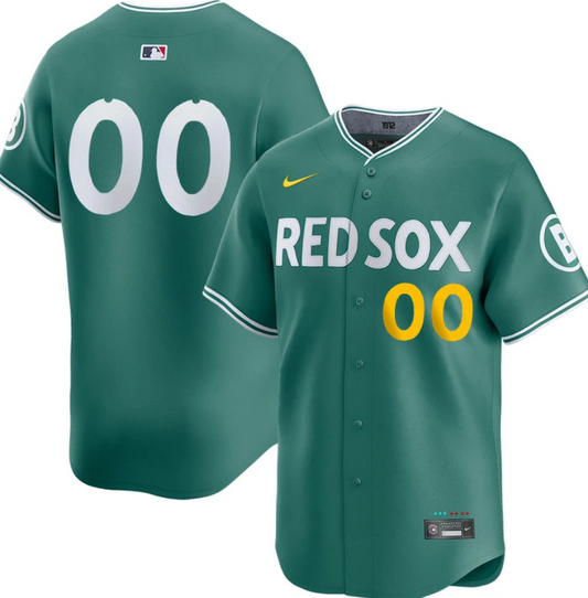 Custom Boston Red Sox Jersey Name and Number Green 2025 City Connect Limited Stitched