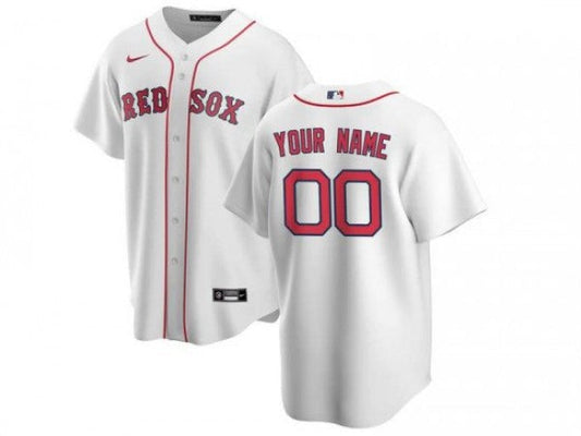 Custom Boston Red Sox White Cool Base Jersey