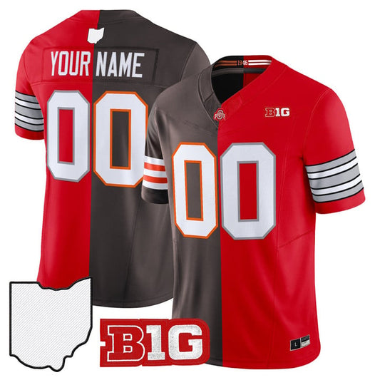Custom Browns Buckeyes College Football Jersey  Split Vapor Limited Stitched