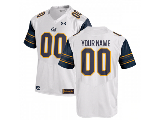 Custom California Golden Bears White Football Jersey