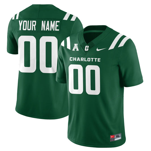 Custom Charlotte 49ers Jersey Name, Number Football 2025 Limited Stitched Green