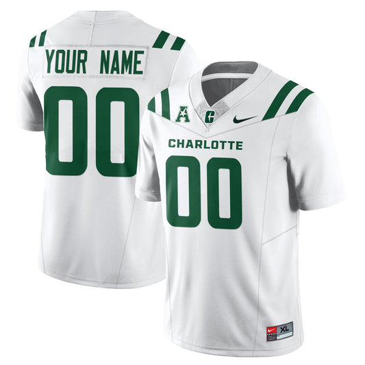 Custom Charlotte 49ers Jersey Name, Number Football 2025 Limited Stitched White