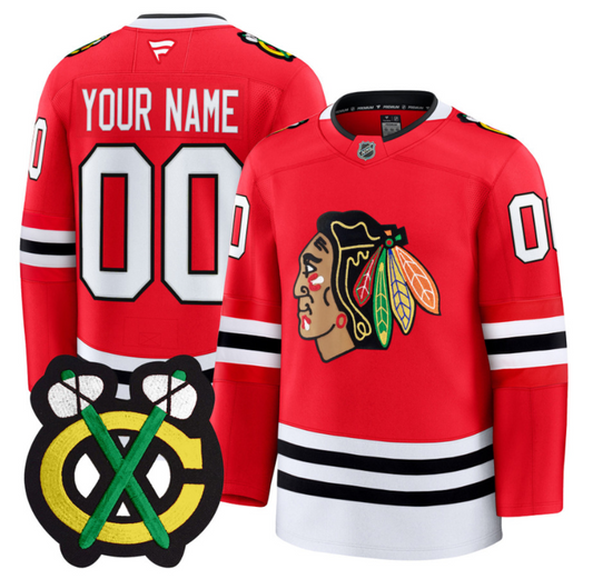 Custom Chicago Blackhawks Jersey Name, Number Premium All Stitched Red