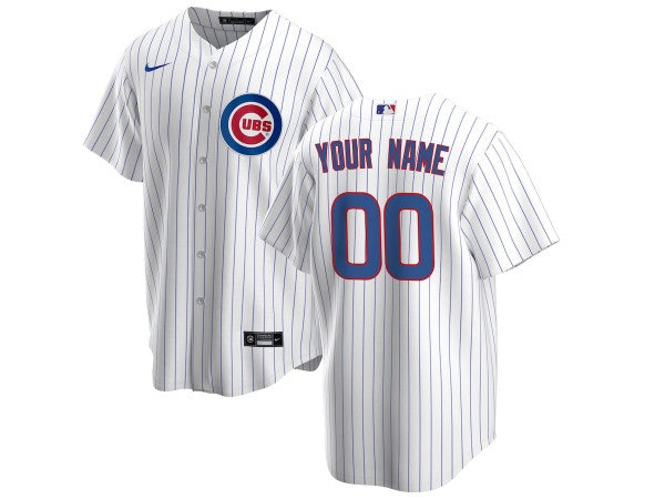 Custom Chicago Cubs Cool Base Jersey - White