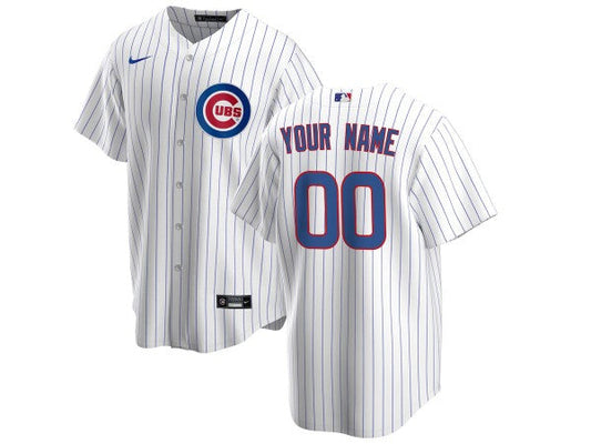 Custom Chicago Cubs Cool Base Jersey - White